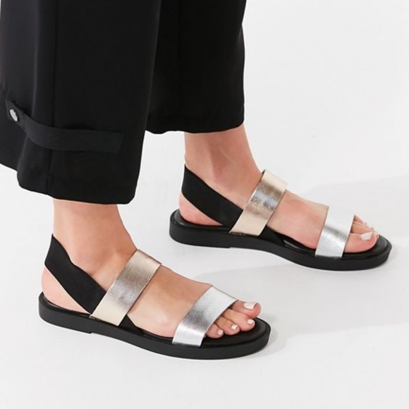 Urban Outfitters Shoes - Helena Slingback Sandals Metallic Gladiator Sz 8